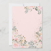Invitation Fleurs d'aquarelle rose et blanc Baby shower fille (Dos)