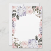 Invitation Fleurs d'aquarelle rose et violet | Baby shower (Dos)