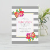 Invitation Fleurs d'aquarelle rose mariage douche nuptiale (Debout devant)