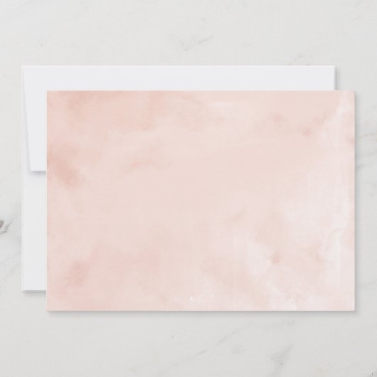 Invitation Fleurs d'aquarelle rose pâle Noël (Dos)