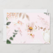 Invitation Fleurs d'aquarelle rose Rose or deuxième anniversa (Dos)