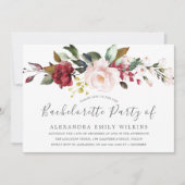Invitation Fleurs d'aquarelle rose vif (Devant)