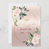 Invitation Fleurs d'aquarelle Roses à crème blanche sweet six (Devant)