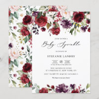 Fleurs d'aquarelle rouge et violet saupoudrer bébé
