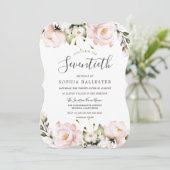 Invitation Fleurs d'aquarelle rousse 70e fête d'anniversaire (Debout devant)