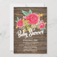 Fleurs d'aquarelle rustique Baby shower filles