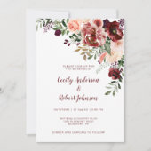 Invitation Fleurs d'aquarelle Rustique Boho Automne (Devant)