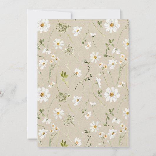 Invitation Fleurs d'aquarelle rustique marron élégant (Dos)