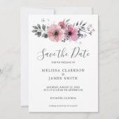 Invitation Fleurs d'aquarelle rustique modernes Enregistrer l (Devant)