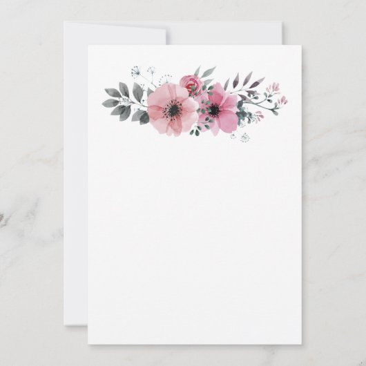 Invitation Fleurs d'aquarelle rustique modernes Enregistrer l (Dos)