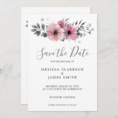 Invitation Fleurs d'aquarelle rustique modernes Enregistrer l (Devant / Derrière)