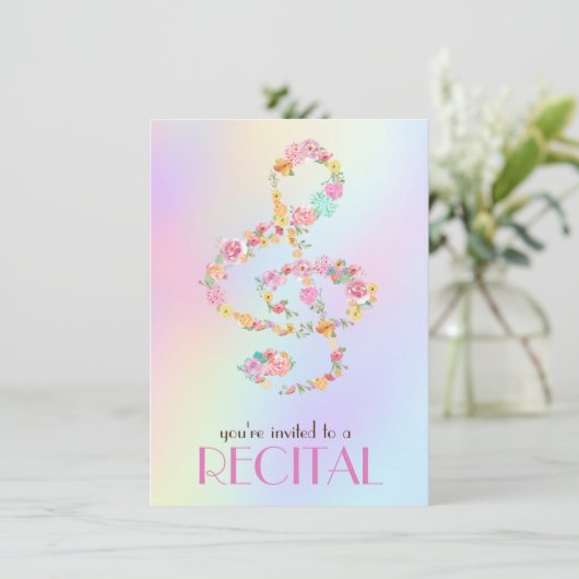 Invitation fleurs d'aquarelle serrure (Debout devant)