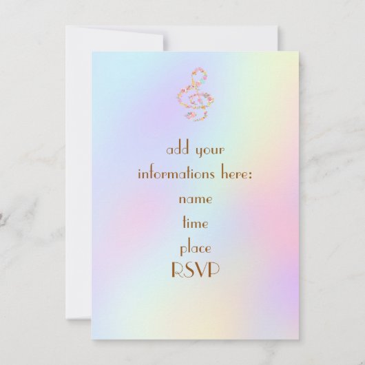 Invitation fleurs d'aquarelle serrure (Dos)