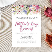 Invitation Fleurs d'aquarelle simples brunch de la mère