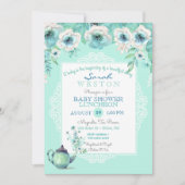 Invitation Fleurs d'aquarelle Tea Tea Mint (Devant)