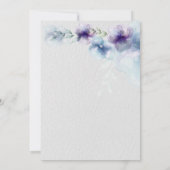 Invitation Fleurs d'aquarelle translucides Bleu-Violet (Dos)