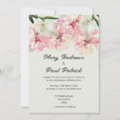 Invitation Fleurs d'aquarelle vert menthe pastel Mariage (Devant)