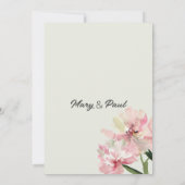 Invitation Fleurs d'aquarelle vert menthe pastel Mariage (Dos)