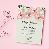 Invitation Fleurs d'aquarelle vert menthe pastel Mariage