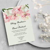Invitation Fleurs d'aquarelle vert menthe pastel Mariage