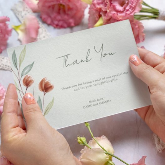 Invitation Fleurs d'aquarelle vert pastel