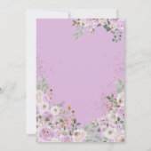 Invitation Fleurs d'aquarelle violet et blanc Baby shower fil (Dos)
