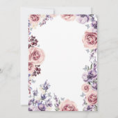 Invitation Fleurs d'aquarelle violette Fête d'Anniversaire ro (Dos)