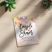 Invitation Fleurs d'aquarelle Wedding shower douche à deux