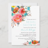 Invitation Fleurs d'aquarelles lumineuses PixDezines Fête de (Devant)