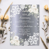 Invitation Fleurs d'argent 60e anniversaire mariage luxe