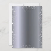 Invitation Fleurs d'argent bleu d'anniversaire parties scinti (Dos)