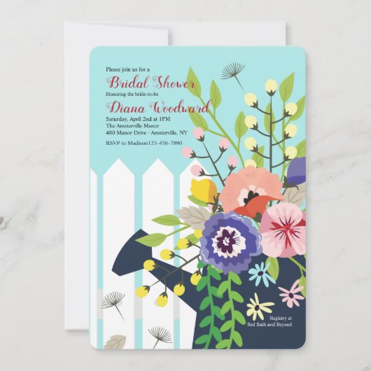 Invitation Fleurs d'arrosoir (Devant)