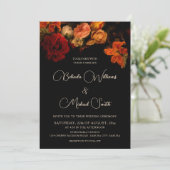 Invitation Fleurs d'art fin romantique sombre (Debout devant)