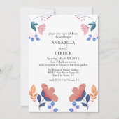 Invitation Fleurs d'art populaire Mariage (Devant)