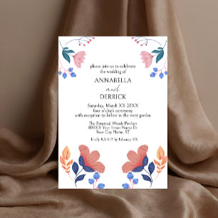 Invitation Fleurs d'art populaire Mariage