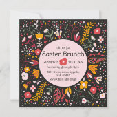Invitation Fleurs d'art populaire Pâques (Devant)