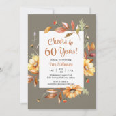 Invitation Fleurs d'automne 60e anniversaire encourage à 60 a (Devant)