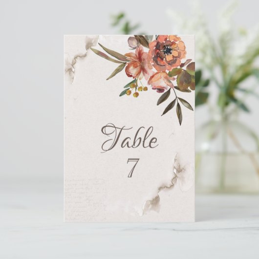 Invitation Fleurs d'automne à l'aquarelle (Debout devant)