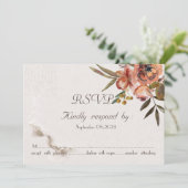 Invitation Fleurs d'automne à l'aquarelle chic RSVP  (Debout devant)