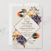 Invitation Fleurs d'automne avec Mariage de laiton et de plum (Devant)