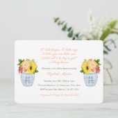 Invitation Fleurs d'automne Baby shower d'automne neutre pour (Debout devant)