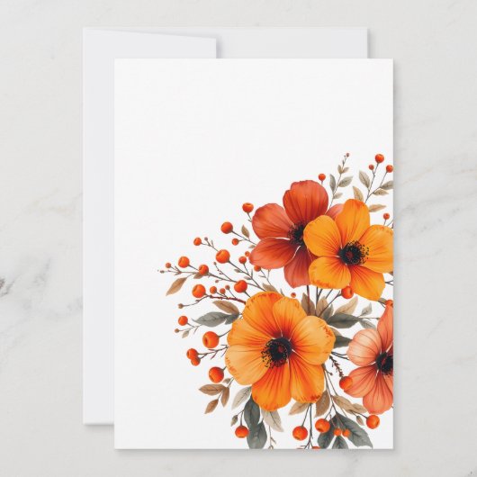 Invitation Fleurs d'automne Berry Automne dans Love Fête des  (Dos)