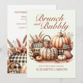Invitation Fleurs d'automne, brunch citrouille et pétillant p (Devant / Derrière)