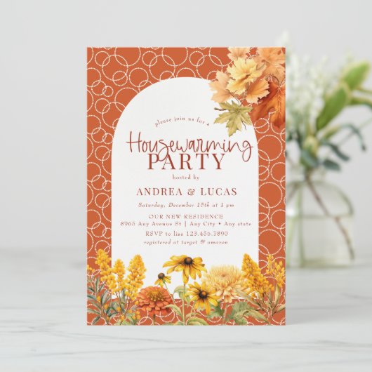 Invitation Fleurs d'automne | Chauffage domestique (Debout devant)