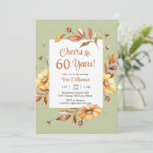 Invitation Fleurs d'automne Cheers à 60 ans 60e anniversaire (Debout devant)