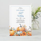 Invitation Fleurs d'automne citrouille 60e anniversaire (Debout devant)
