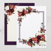 Invitation Fleurs d'automne Crème en terre cuite Fleur Bourgo (Devant / Derrière)