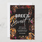 Invitation Fleurs d'automne de jardin sombre Fête douce 16 (Devant)