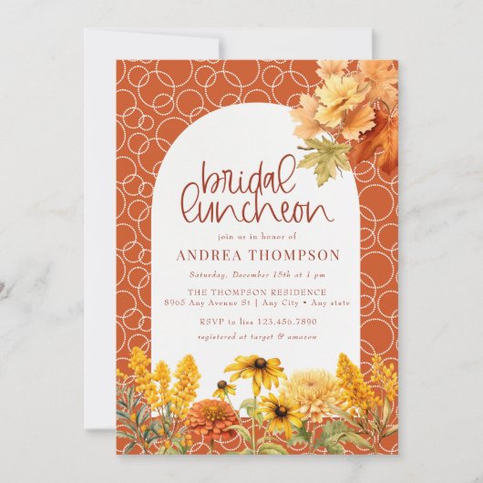 Invitation Fleurs d'automne | Déjeuner nuptial (Devant)