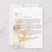 Invitation fleurs d'automne élégantes dorées blanches Invitat (Dos)